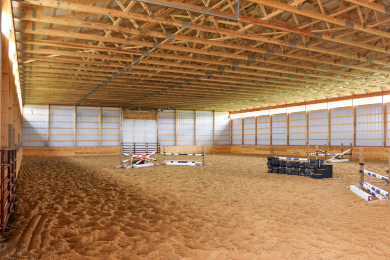 Arena in a horse barn